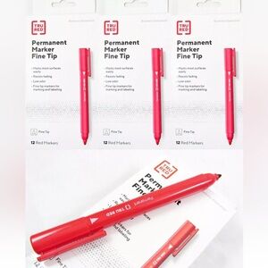 COPY - TRU RED™ Retractable Quick Dry Gel Pens, Medium Point, 0.7mm, Red, Dozen…